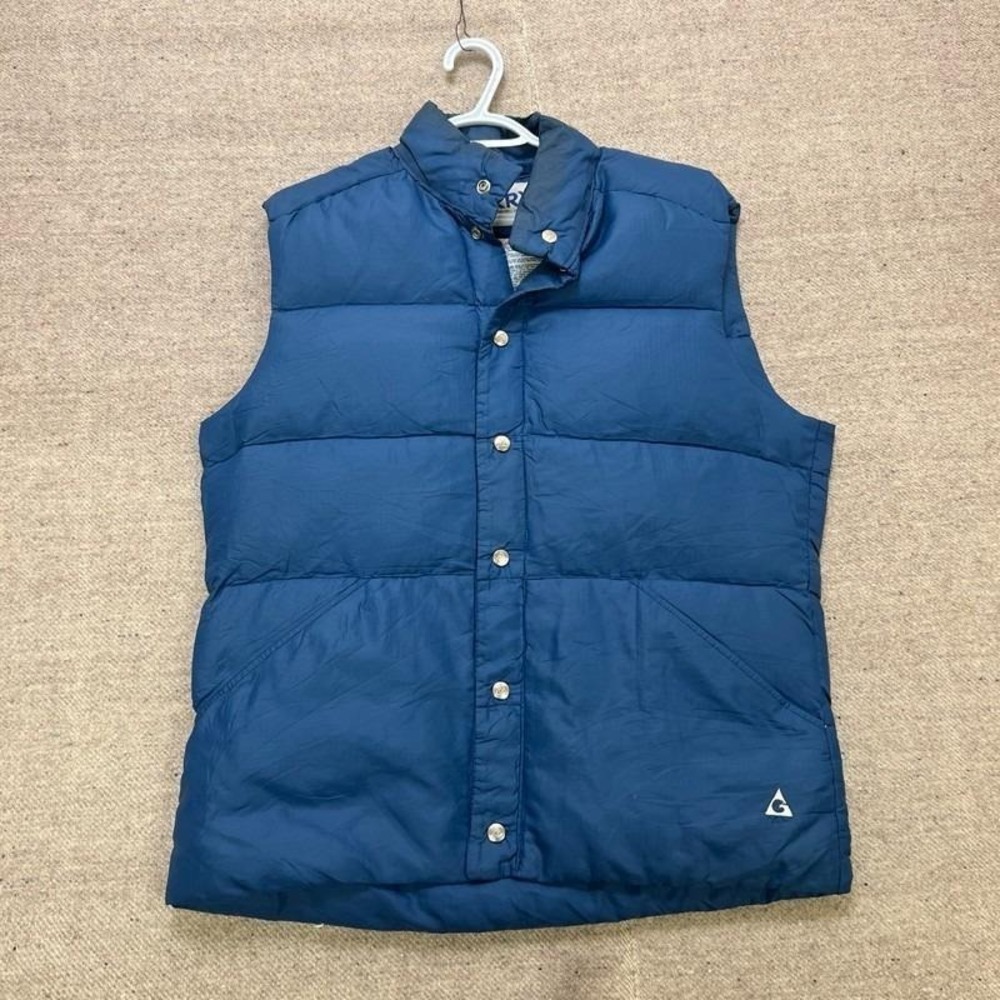 Vintage Gerry Down Vest Mens Medium Blue 1980s Snap